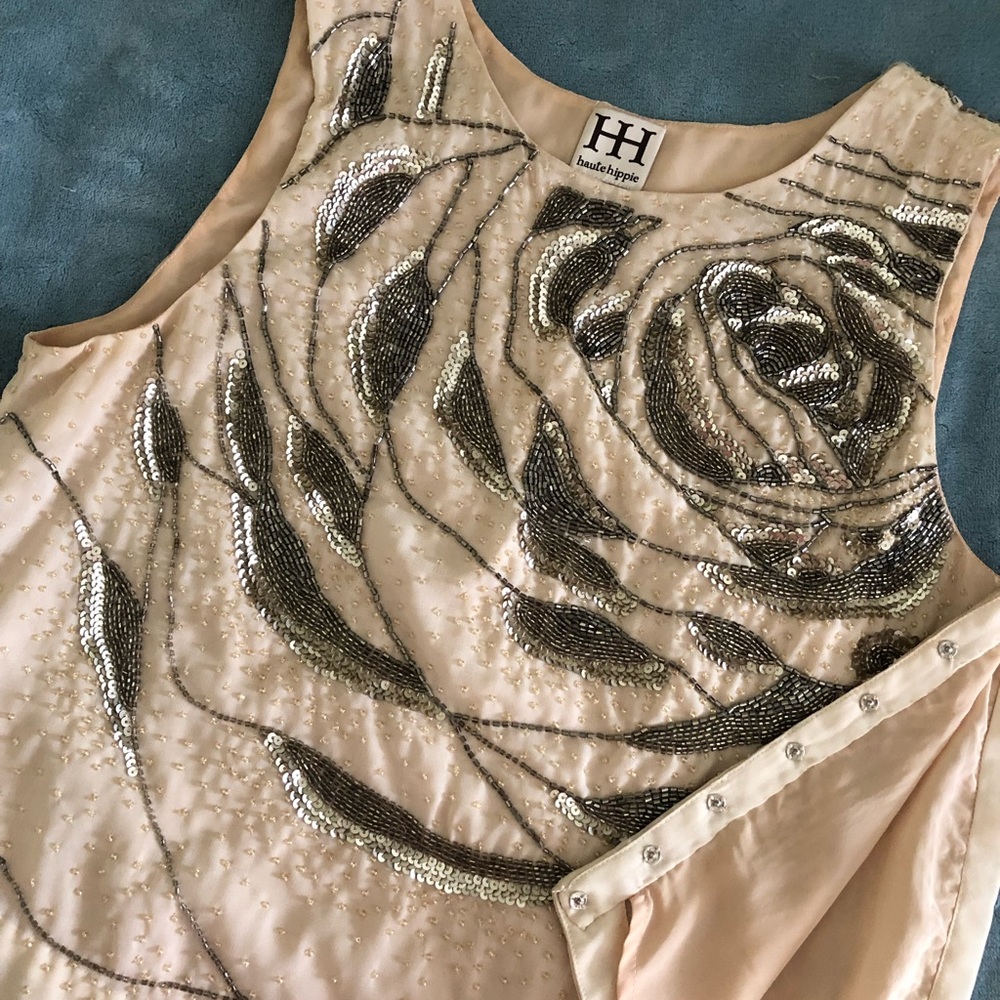 Haute Hippie Hand Beaded Sleeveless Dressy Top - Picture 6 of 6